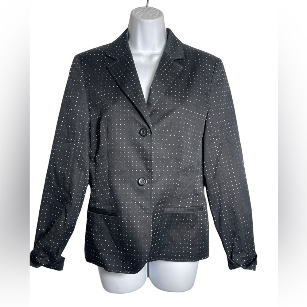 Kenar blazer size 6 black with light blue polka dots‎ jacket blazer 🖤💙🖤